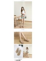 Verano 2025 Dulce, Sandalias Flores Bohemias Para Mujer Diamante De Imitación Tallas Grandes Pisos Zapatos De Playa - details 4