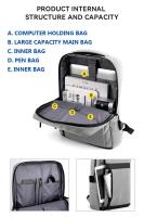 Mochila para ordenador portátil de gran capacidad para hombre, bolso de hombro informal, multifuncional, con carga Usb, impermeable - details 1