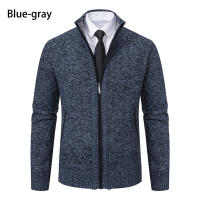Autumn And Winter New Jersey Men's Casual Sports Coat Solid Color Stand Collar Wweater Grab Fleece Warm Zipper Cardigan - details 16