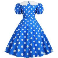 Elegante Vestido de Verano Manga Corta con Volantes Cuello Peter Pan Vintage A-e Midi Largo - details 54