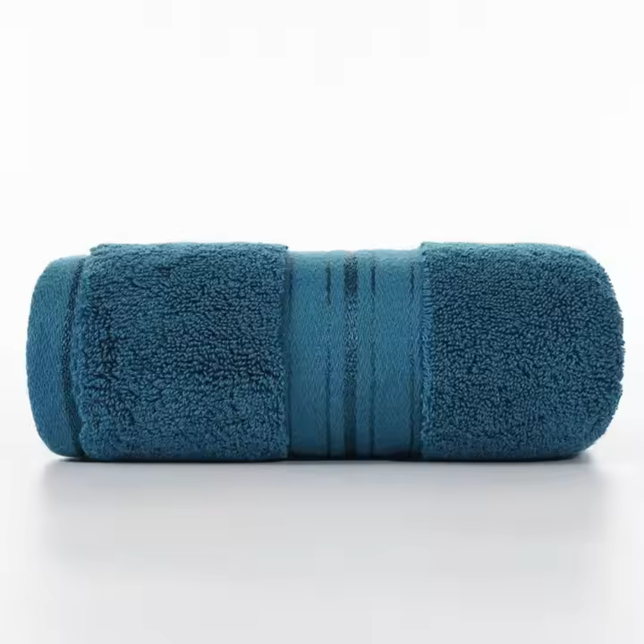 Juego de toallas Toalla de baño de algodón Toalla de cara de mano suave y elegante Baño de tela de felpa azul duradero - 1