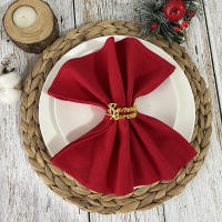 Pañuelos de Tela Rojos 12pcs Ideal para Decoración de Cocina y Mesas de Navidad y Año Nuevo - details 3