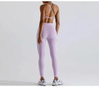 Mallas de Yoga para mujer, Leggings deportivos de cintura alta, elásticos, sin costuras, para gimnasio - details 6