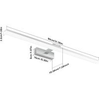 Lámpara LED de 32W Lámpara de espejo Aplique Blanco Frio 6000K Luz natural para Espejo Muebles de Maquillaje Aparato Montado en la Pared, Negro, 120CM - details 66