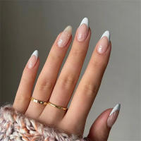 24Pcs Uñas Postizas De Póker Manicura Ballerina Removible Almendra Uñas Falsas De Decoración Para Mujeres Y Niñas Uñas Postizas De Cuchara Completo - details 32