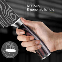 Juego de Cuchillos de Cocina de Acero de Alto Carbono 10pcs Acero Inoxidable Damasco Gyouto Kirin - details 6