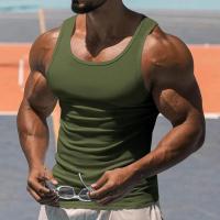 Camiseta de tirantes americana para hombre, top deportivo elástico sin mangas, para entrenamiento físico - details 3