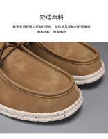 Los zapatos casuales de cuero para hombre son zapatos ligeros y de tela de un pedal para pies gordos y anchos. - details 3
