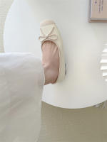 Nuevo francés suave estilo de hadas versátil cabeza cuadrada poco profunda boca arco plano zapatos de ballet solo zapatos - details 18