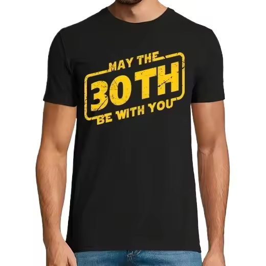 Que el 30 esté contigo, 1995,Regalo de cumpleaños para hombre, camisetas informales de algodón con cuello redondo - 1