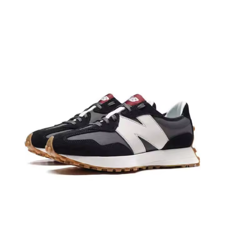 Leten 327 WS327KC Negro Gris para Hombres y Mujeres Retro Zapatos de Correr Casual Pegatinas de Pared - 1