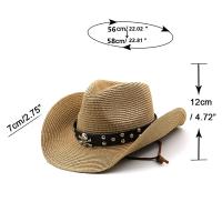 Sombrero de Vaquero de Ala Ancha Estilo Occidental de Paja para Hombres y Mujeres - details 0