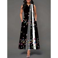 Women's Boho Long Dress Elegant Sleeveless Floral Print Casual Beach Party Summer Dress - details 33