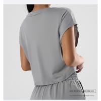 Camiseta de Yoga de Verano Top Casual con Secado Rápido Ropa Suelta y Transpirable de Manga Corta para Mujer Ideal para Correr al Aire Libre - details 11