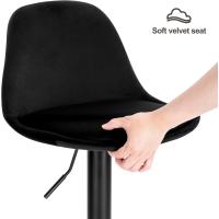 Taburete de Bar Giratorio, Taburete Alto con Altura Ajustable Entre 60,5y 82 cm, Taburete de Cocina, Estructura Metal, - details 1