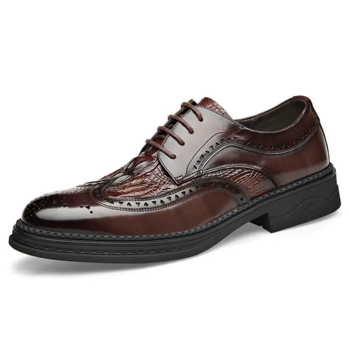 Zapatos de hombre de cuero versátiles, casuales y de negocios, estilo británico Brock. - 1