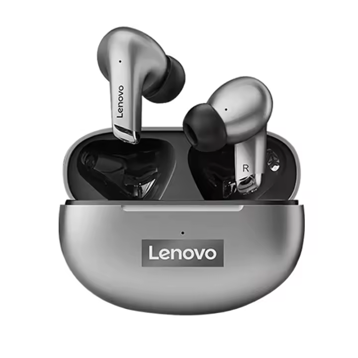 Lenovo-auriculares inalámbricos con Bluetooth, dispositivo de audio estéreo 9D, resistente al agua, con caja de carga, para iPhone - 1