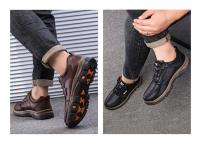 Zapatos Casuales de Cuero Retro para Hombres Transpirables, Cordones, Camino, Marrón, Primavera, Moda - details 7