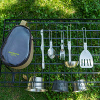 Juego de utensilios de cocina plegables para exteriores, utensilios de cocina para Picnic, Camping, con bolsa - details 2