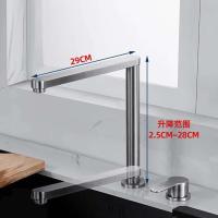 Grifo de cocina plegable de elevación oculta de acero inoxidable 304, grifo de fregadero separado de agua mezclada fría y caliente, orificios duales - details 2