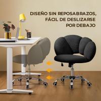 Silla de Escritorio Ergonómica Diseño Nube en Tejido Bouclé Altura Ajustable Ruedas Giratorias - details 22