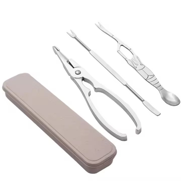 Juego de Herramientas de acero inoxidable para mariscos, utensilios profesionales de langosta, cangrejo, Cracker, con caja, 3/6 piezas - 1