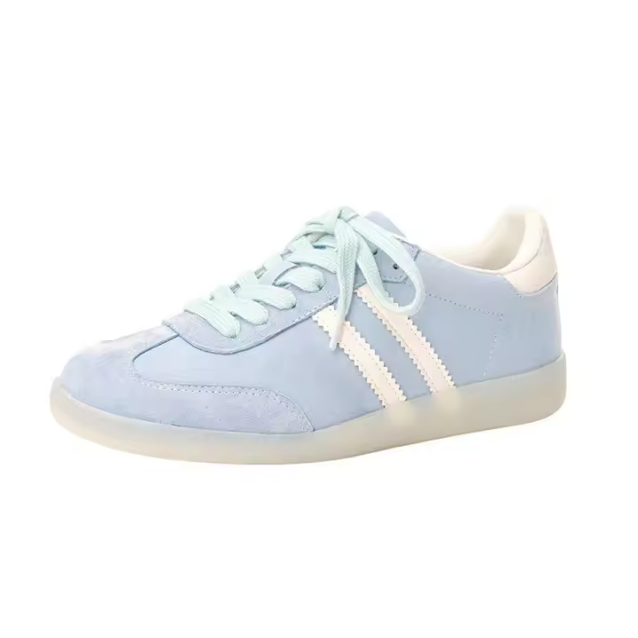 Nuevo verano océano azul suela suave cómodo con cordones de fondo plano estudiante universitario deportes y zapatos de ocio - 1