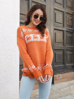 Suéter de punto de Navidad para mujer, suéter Vintage, alce de copo de nieve, prendas de punto sueltas, Tops nuevos, Otoño e Invierno - details 4