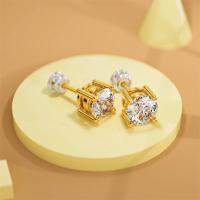 Pendientes de diamantes de moissanita de oro auténtico 18K originales regalo delicado para mujer joyería fina hechos en China - details 5