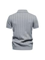 Polo de punto para hombre, manga corta y cuello vuelto, novedad - details 8