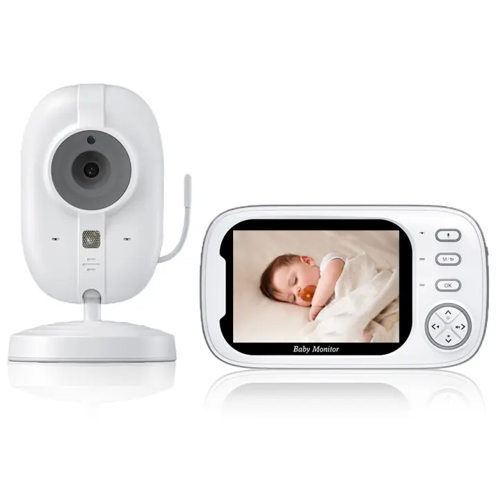 Cámara de Seguridad para Bebé con Visión Nocturna Inalámbrica 3.5 pulgadas Monitor de Video con Audio Bidireccional Control Remoto Resolución de Video HD 1080P Montaje en Techo - 1