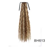Peluca de cola de caballo afro rizada permanente de maíz, extensión de cola de caballo, cola de caballo larga ondulada y rizada ombre, postizo de cola de caballo natural esponjoso para mujeres - details 14