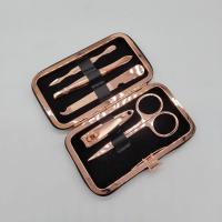 Juego de manicura de cortaúñas de acero inoxidable, juego de 5 piezas de oro rosa, cortaúñas - details 2