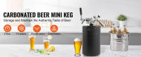 SucceBuy Sistema de grifo para cerveza de 170 oz y 5 litros, mini barril de acero inoxidable, barril presurizado con grifo regulador de CO2, pantalla de presión, a prueba de fugas para cerveza casera y artesanal - details 0