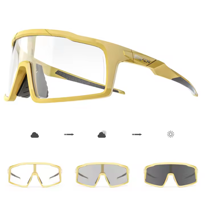 SCVCN Gafas de Ciclismo Photochromicas para Hombre y Mujer Protección UV400 Lentes de Policarbonato Ajustables de Luz Gafas de Pesca con Marco TR - 1