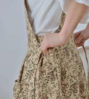 Delantal extendido ajustable con estampado coreano impermeable, delantales de cocina de algodón y babero para restaurante para mujer, tienda para hornear - details 4