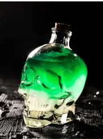 Botella de vidrio de alta calidad con forma de calavera de 750 ml, vaso de cerveza con cara de calavera de vino, vodka, whisky, tapa de café de madera - details 15