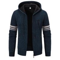 Chaqueta de suéter para hombre con forro de punto, cárdigan con capucha de otoño e invierno, chaqueta de suéter informal, ropa para hombre - details 18