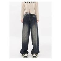 Pantalones vaqueros sueltos para mujer, ropa de calle retro de moda, pantalones vaqueros holgados de pierna ancha de cintura alta para mujer, pantalones vaqueros sueltos de calle alta para mujer - details 1