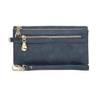 Cartera de Mujer de Cuero con Pulido Dull de Gran Capacidad Billetera de Doble Cierre Clutch Wristlet Cartera de Teléfono Monedero Porta Tarjetas Multiporo - details 15