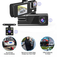 Cámara de salpicadero de coche 1080P, 3 CANALES, delantera, trasera e interior, con WiFi, DVR, grabadora de conducción, grabación en bucle, Monitor de estacionamiento 24H, Sensor G - details 12