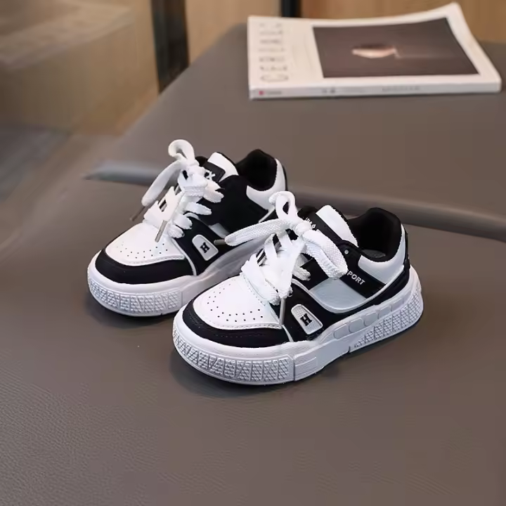 Zapatillas Primavera-Otoño para Niños Zapatos de Cuero Blancos Pequeños Estilo Casual de Mesa - 1
