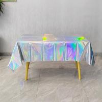 Cubierta de mesa de aluminio iridiscente de plástico para fiesta de Navidad, mantel rectangular, cubierta para mesa de comedor, decoración para banquete, fiesta de boda - details 3