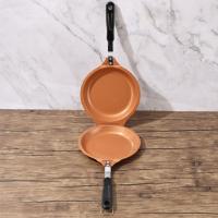 Sartén redonda con tapa para tortillas con mango largo, sartén plegable de doble cara, sartén antiadherente para hacer tortitas, jamón - details 3