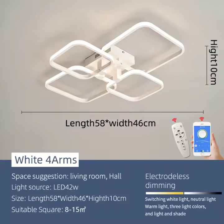Lámpara led de techo moderna para sala de estar, plafón interior, 90-260V, para dormitorio, estudio - 1
