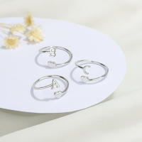 Anillos de Letras para mujer, Plata de Ley 925, A-Z, Iniciales apilables de Nombre, Anillo Abierto con Talla Ajustable - details 25