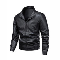 Chaqueta de Cuero para Hombres CHAIFENKO Abrigo Suelto, A Prueba de Viento, Cálido para Otoño-Invierno, Cierre de Cremallera, Forro de Poliéster - details 1