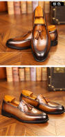 Zapatos de cuero de alta gama, mocasines casuales de negocios, talla extra grande para un pie - details 11