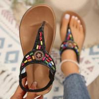 Sandalias Planas de Estilo Bohemio para Mujer Sandalias de Gladiador con Clip - details 15