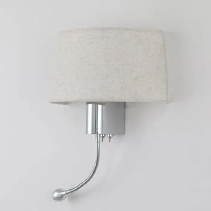Lámpara de pared de tela LED para dormitorio, candelabros de pared de Arte Industrial con cuello de cisne, lámpara led para lectura, hotel, - 1